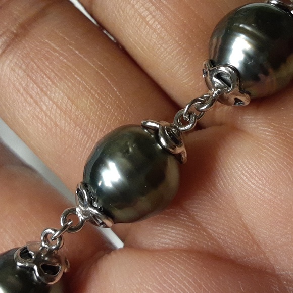 925 Tahitian Pearl Necklace. FIRM. - Picture 15 of 17